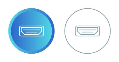 hdmi port çizgisi simge vektörü. hdmi port işareti. izole edilmiş çizgi simgesi siyah illüstrasyon