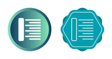 Farklı arkaplanlarda sol hizalanmış metni temsil eden vektör simgeleri.