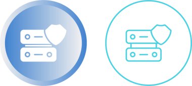 Siber uzay düz simgeler. Güvenlik Kalkanlı Düğmeler 