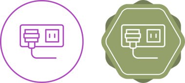 Beyaz arkaplanda soket simgeleri, vektör illüstrasyonu    