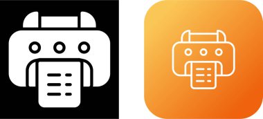 Yazıcı simgeleri ayarlandı. Web basit illüstrasyonu