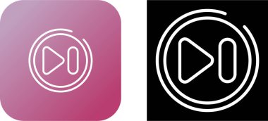 Beyaz arkaplandaki bir web sitesi veya mobil uygulama için bir sonraki parça düğmesi sembolü simgesinin basit simgesi