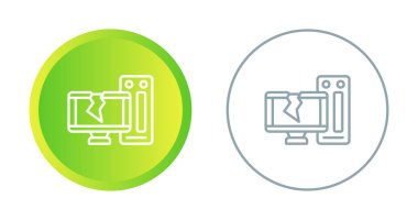 Kırık Monitör ekranları, hasarlı teknolojiyi simgeliyor 