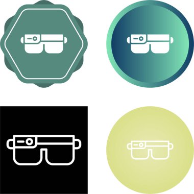 vr gözlük web simgesi vektör illüstrasyonu