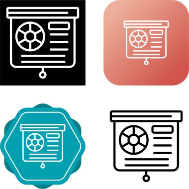 Sunum vektörü simgeleri ayarlandı, bilgi grafiği sembolü. Modern, basit düz vektör çizimi, modern tasarım uygulamaları için mükemmel.