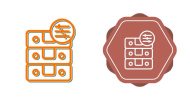 Veritabanı simgesi dizaynı, vektör illüstrasyonu 