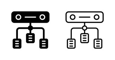 Sunucu teknoloji simgeleri ayarlandı, vektör illüstrasyonu 