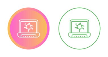 Kırık dizüstü bilgisayar simgesi. Hasarlı bilgisayar. Vektör.