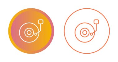 Vinil vintable simgeleri seti, vektör illüstrasyonu basit tasarım