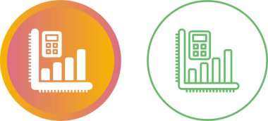 Hesap makineli bar grafik simgesinin vektör çizimi