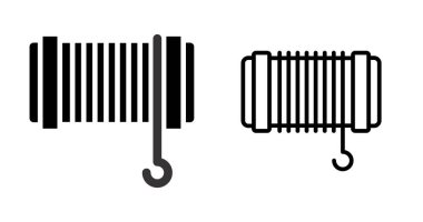 Kablo çekme ipi simgeleri ayarlandı, vektör basit illüstrasyon