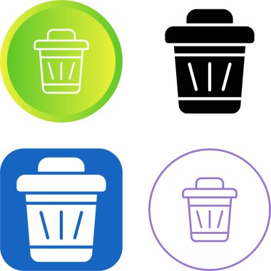 Çöp kutusu simgesi setinin vektör illüstrasyonu  