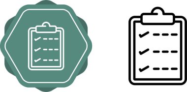 Kontrol listesi simgeleri ayarlandı. Web basit illüstrasyonu