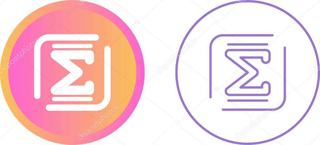 Sigma letters icons set, vector illustration