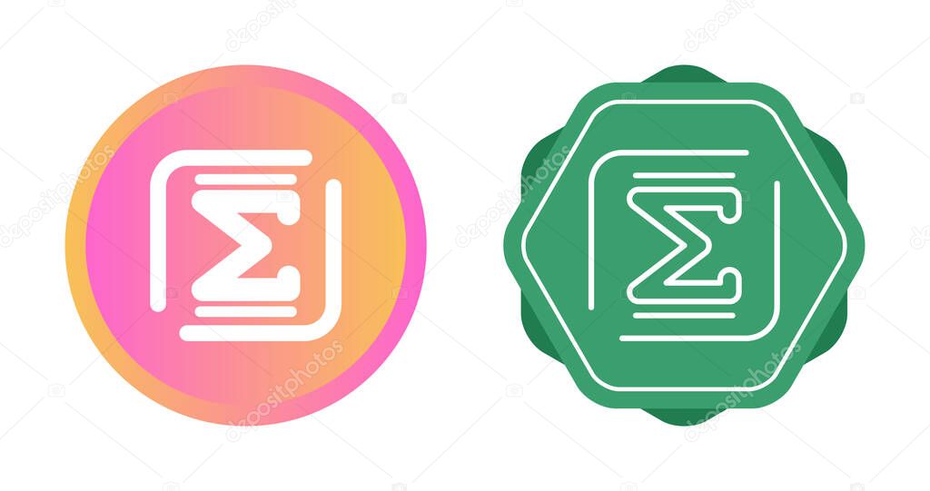 Sigma letters icons set, vector illustration