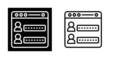 Beyaz arkaplan üzerindeki web sitesi simgesine giriş kümesi, vektör illüstrasyonu 