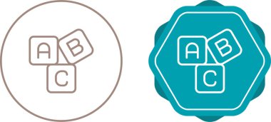 Abc Blokları Vektör Simgesi. Abc Alfabe Bebek Küp Oyuncak Vektör Sembolünü öğren. Bebek Eğitim Blokları İşareti