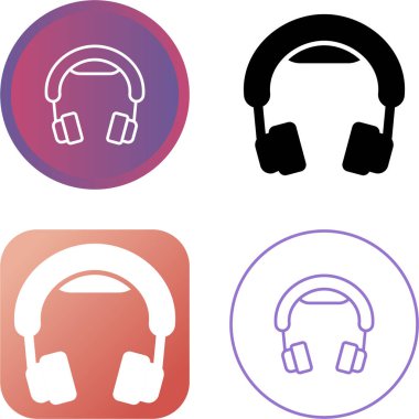 kulaklık simgeleri ayarlandı, vektör illüstrasyonu