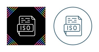 izo dosya simgesi vektör çizimi 