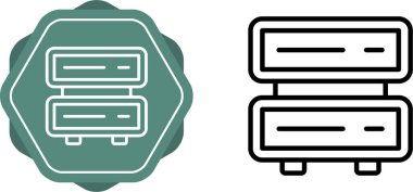 beyaz arkaplanda izole edilmiş bilgisayar sunucuları simgeleri, vektör illüstrasyonu    