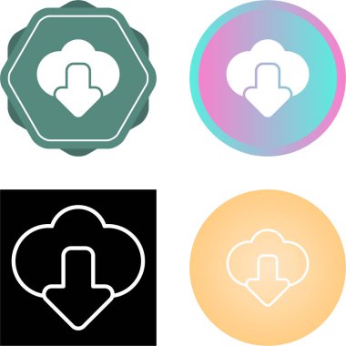 bulut bilgisayar simgeler kümesi, vektör çizim