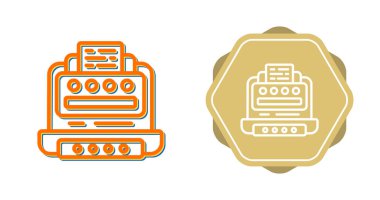 Beyaz arkaplanda izole edilmiş satır yazıcı simgeleri. vektör illüstrasyonu 
