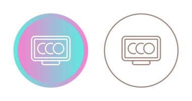 Bilgisayar monitör simgesini. Düz Pc sembolü. Vektör çizim