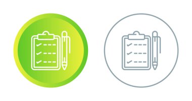 Kalem simgelerine sahip kontrol listesi, vektör illüstrasyonu 