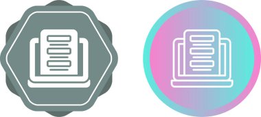 dizüstü bilgisayar web simgesi vektör illüstrasyonundaki belge