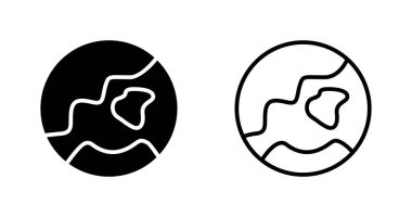 Dünya simgeleri ayarlandı, vektör illüstrasyonu