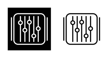 Beyaz arkaplanda ses karıştırıcı simgeleri kümesi, vektör illüstrasyonu 