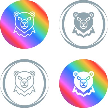 Beyaz arkaplanda izole edilmiş ayı başı simgeleri