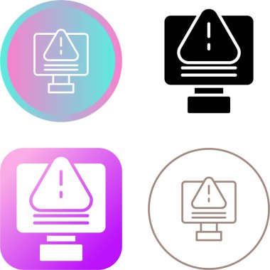 Satır bilgisayarlarını ünlem işareti vektör illüstrasyonu ile ayarla 