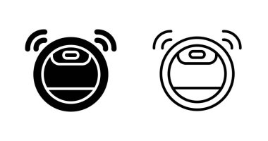 Robot Süpürge Temizleyici Ağ ikonu vektör illüstrasyonu