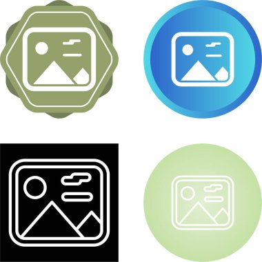 Kolay kullanım için zarif vektör simgeleri, dağlar resmi