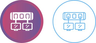 beyaz arkaplandaki bilgisayar monitörleri ve sunucular, vektör illüstrasyonu 
