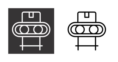 Taşıyıcı bant simgeleri ayarlandı, vektör illüstrasyon tasarımı