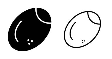 Beyaz arkaplanda izole edilmiş zeytin simgeleri kümesi, vektör illüstrasyonu 