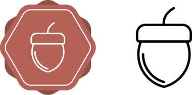 Meşe palamudu web simgelerinin vektör illüstrasyonu