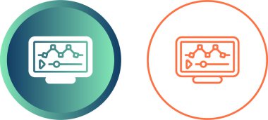 Beyaz arkaplanda grafik simgeleri olan bilgisayar monitörleri seti, vektör illüstrasyonu   