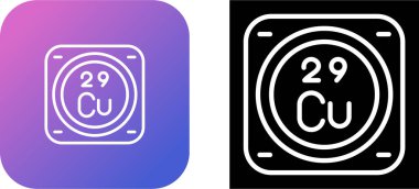 Bakır kimyasal element simgeleri vektör illüstrasyonu