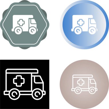 ambulans web simgesi vektör illüstrasyonu