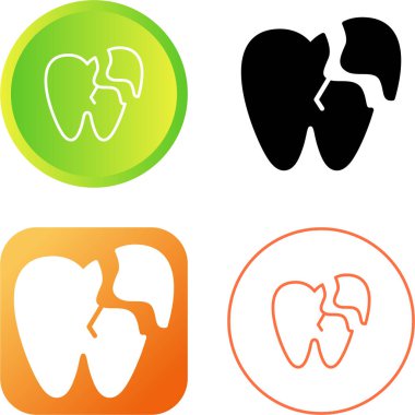 Kırık diş ağı ikonu vektör illüstrasyonu