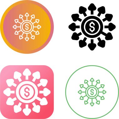  Bütçeleme ve Öngörü web simgesi basit illüstrasyon