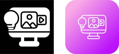 Beyaz arkaplan ve vektör illüstrasyonunda bilgisayar ekranlarında tasarım stratejisi simgeleri  