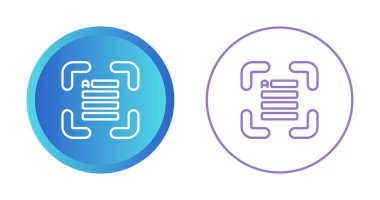 Dairesel arkaplan içeren belge simgesi taranıyor
