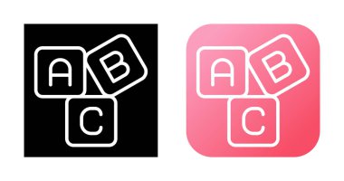 Abc Blokları Vektör Simgesi. Abc Alfabe Bebek Küp Oyuncak Vektör Sembolünü öğren. Bebek Eğitim Blokları İşareti