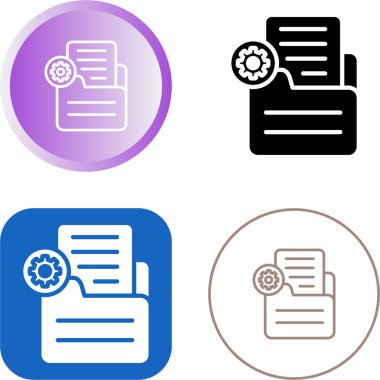 belge ayarlama web simgesi vektör çizimi