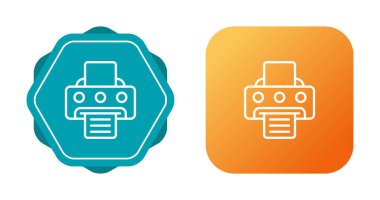 Yazıcı simgeleri ayarlandı. Web basit illüstrasyonu