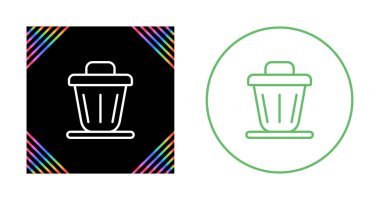 Çöp kutusu düz vektör simgeleri ayarlandı